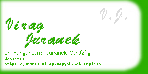 virag juranek business card